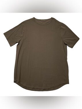 Nuuds Short Sleeve Curved Hem T-Shirt Tan Mens XL